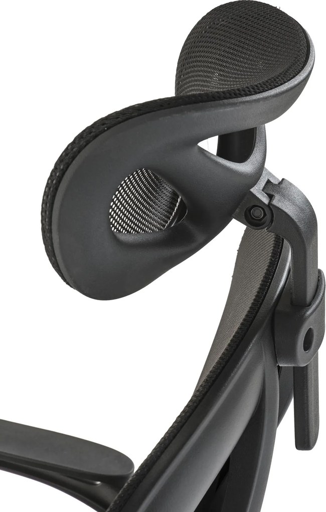 Fotel biurowy z oparciem i zagłówkiem z siatki Negro Halmar