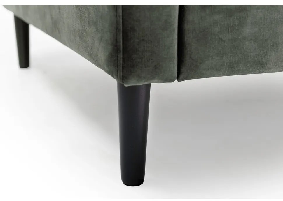 Zielono=szara sofa z aksamitnym obiciem Scandic Adagio, szer. 153 cm