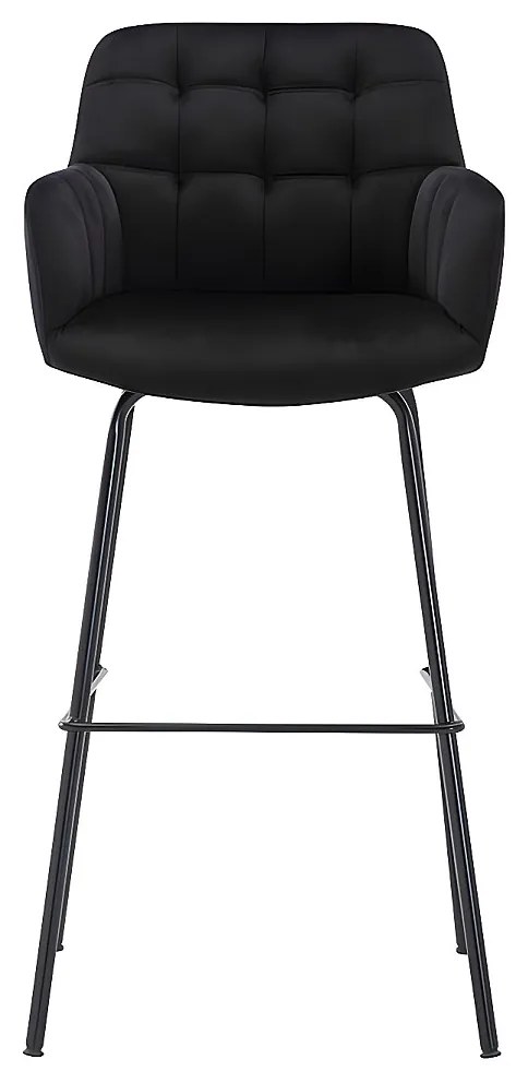 Zestaw 2 stołków barowych z weluru i metalu - kolor czarny - PEGA marki Pascal Morabito