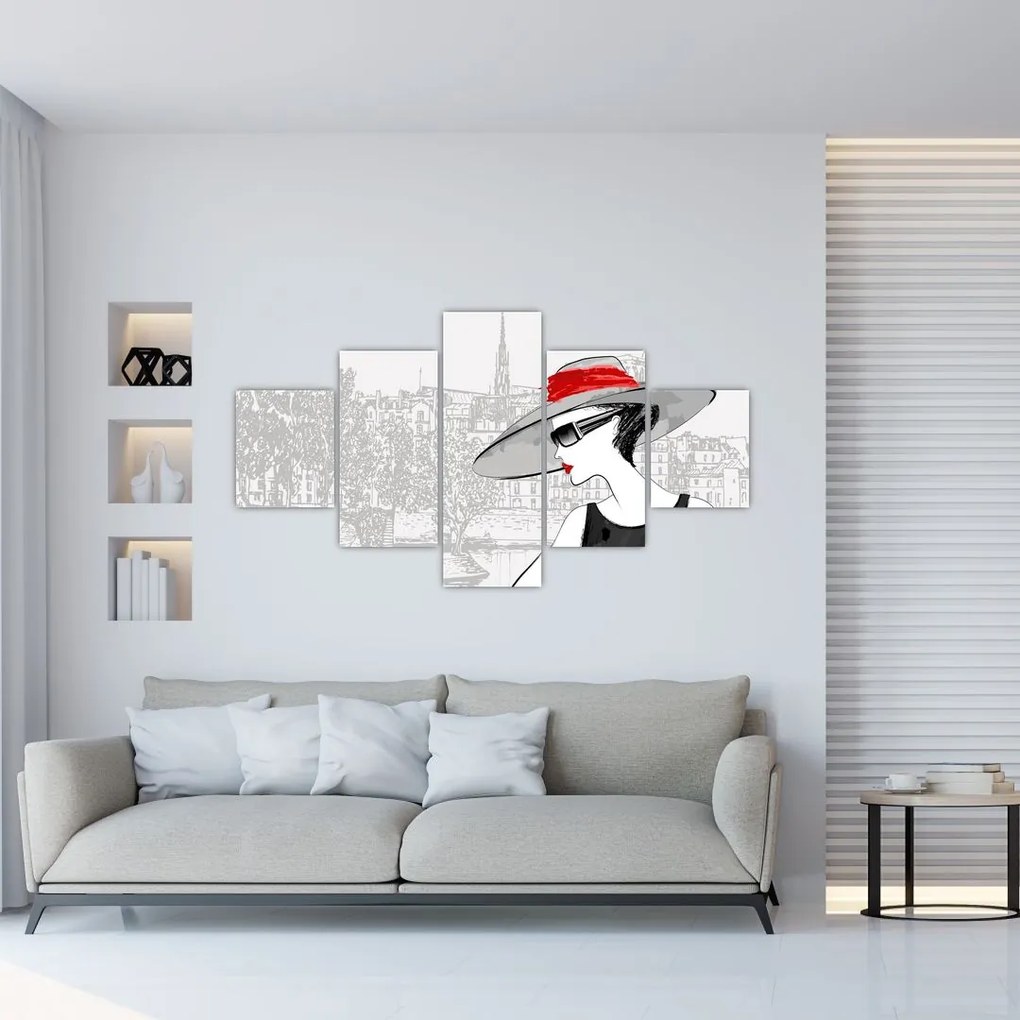 Obraz  - Dama w mieście (125x70 cm)
