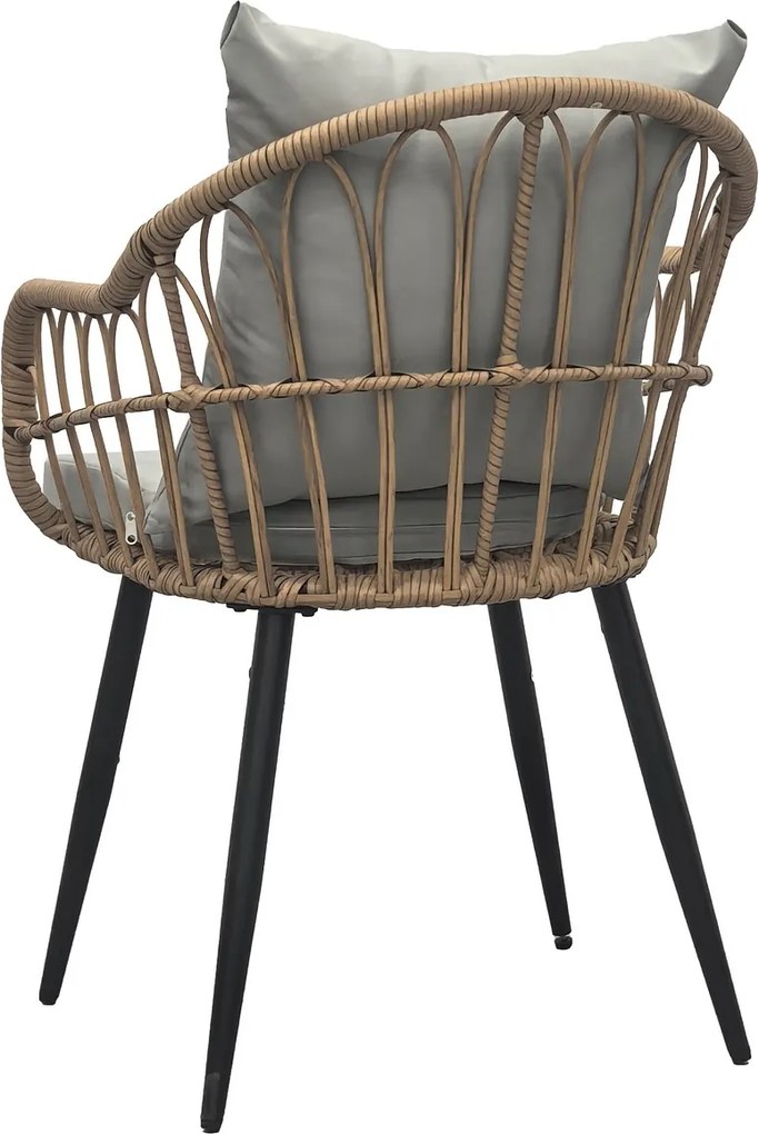 Autronic Krzesło ogrodowe, metal, polyratan, naturalny, AZ-F1406 NAT