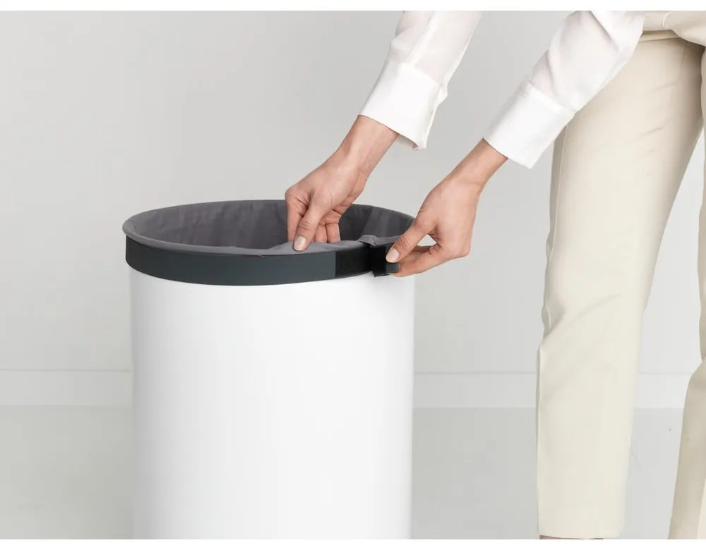 Biały metalowy kosz na pranie 60 l – Brabantia