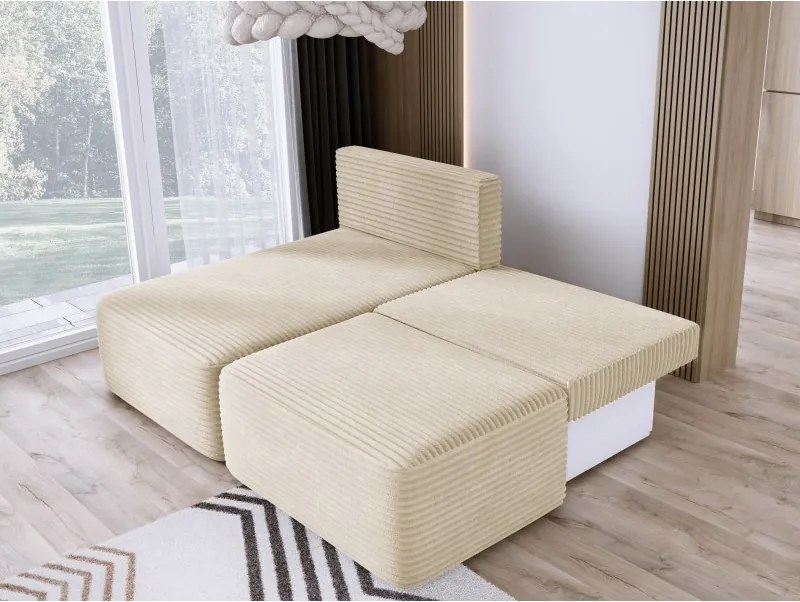 Narożnik TILIA wolnostojący układ L strona Lewa z funkcją spania w tkaninie Tilia 03