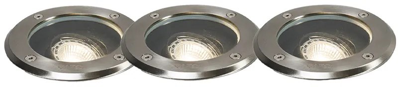 Zewnetrzna Zestaw 3 lamp ogrodowych naziemnych ze stali regulowanych IP65 - Delux Nowoczesny Oswietlenie zewnetrzne