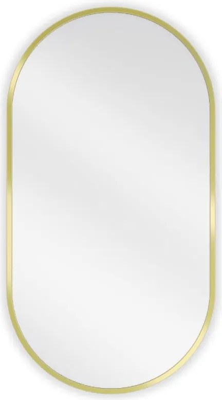 Mexen Loft lustro łazienkowe owalne 75 x 40 cm, rama złota szczotkowana - 9851-075-040-000-50