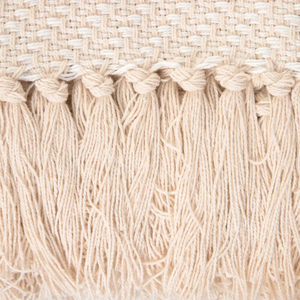 Pled MORRIS ecru z frędzlami 130x170 cm HOMLA