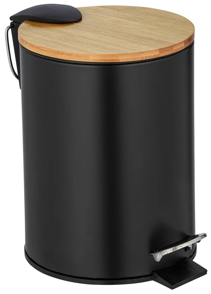 Kosz łazienkowy na śmieci TORTONA, bambusowa pokrywa, z funkcją Easy-Close, 3 L, WENKO