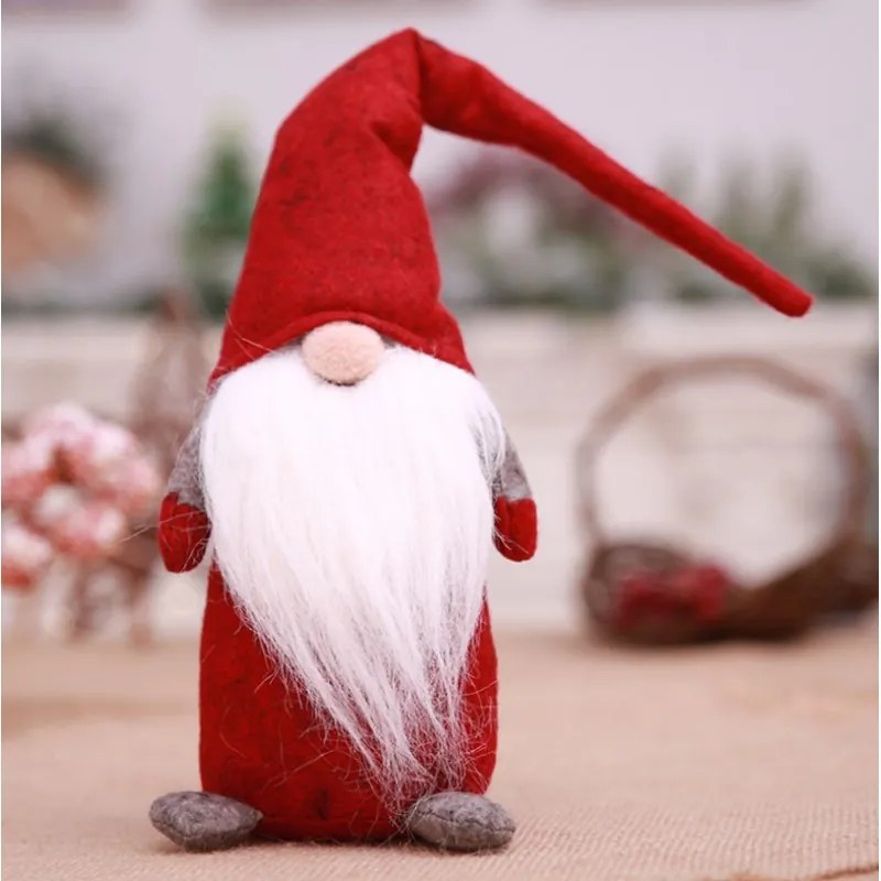 Świąteczny skrzat HAPPY GNOME 44 cm, czerwony