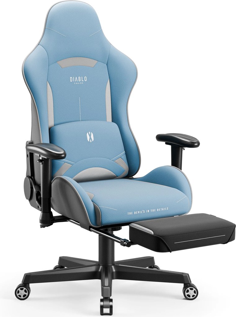 Fotel gamingowy materiałowy niebieski: Diablo X-Starter
