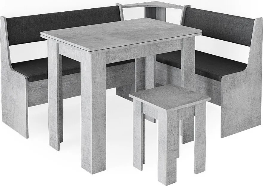 Grupa ławek narożnych beton 150x120x80 roman