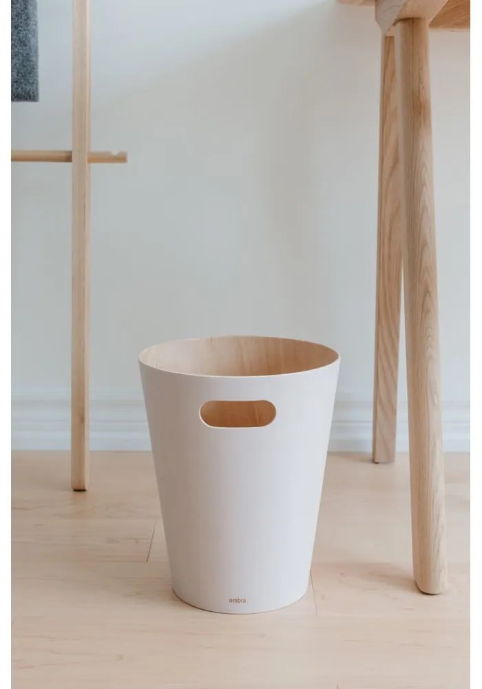 Beżowy biurowy kosz na śmieci 7,5 l Woodrow – Umbra