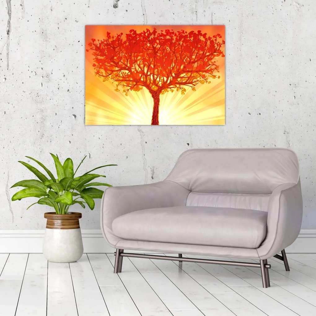 Obraz na szkle - Drzewo w słońcu (70x50 cm)