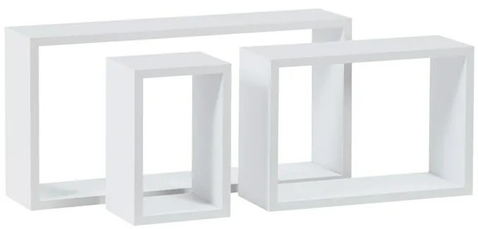 Zestaw półek ściennych P-008, biały matowy, 3 szt.