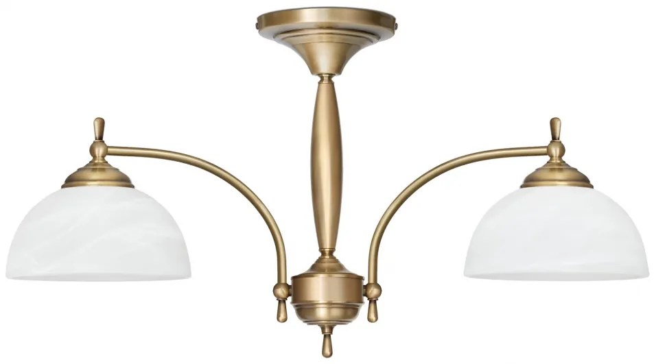 Niski żyrandol mosiężny dwuramienny C-S2K