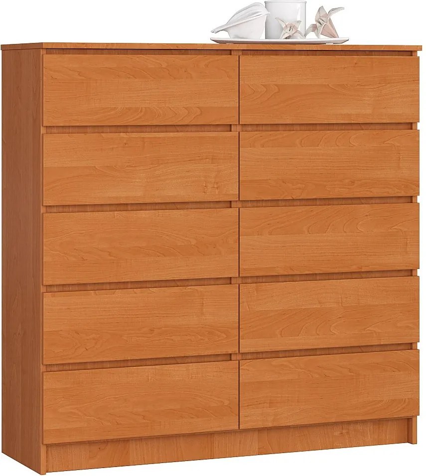 Komoda AKORD K120 Olcha 120 cm 10 szuflad kolor Olcha mat 120x40x121 cm