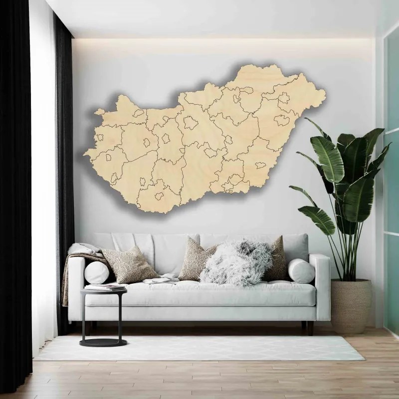 Drewniana mapa ścienna Węgier - 40 sztuk | SENTOP M005