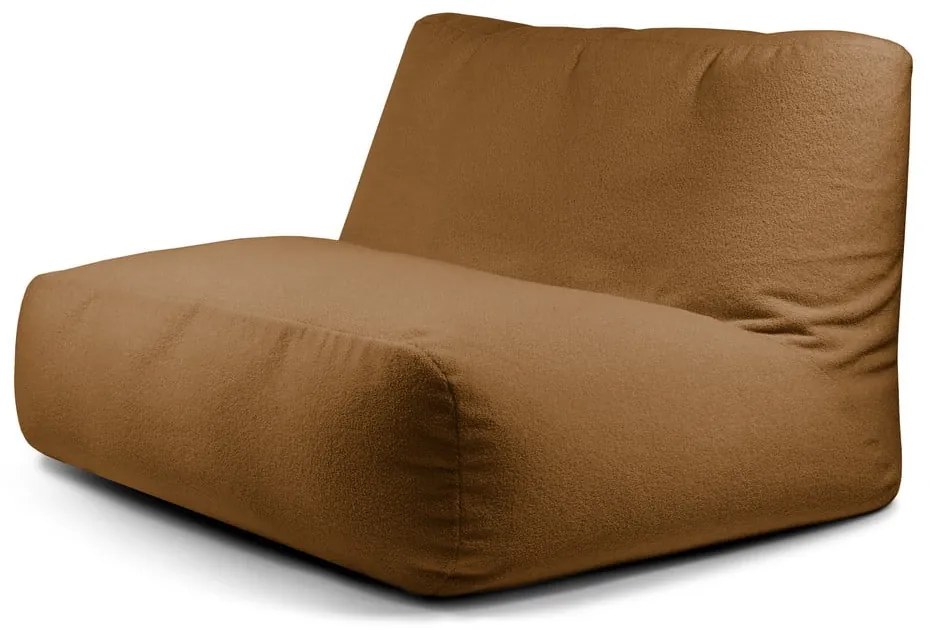 Brązowy worek do siedzenia z materiału bouclé Sofa Tube – SLOWDOWN