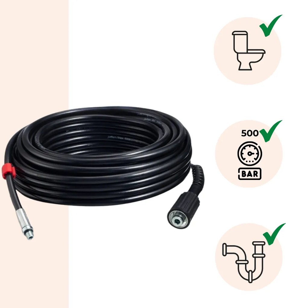 Zestaw do czyszczenia rur Premium, 15m, czarna Jurhan