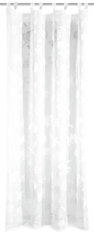 Biała firanka z woalu 135x245 cm Flowers – Sehlbach