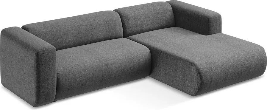 Szary narożnik (prawostronny/z szezlongiem) Ekahi – Makamii