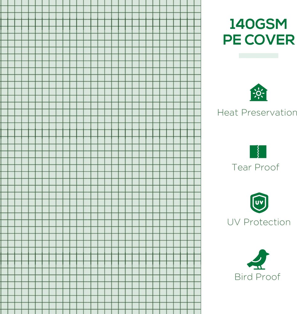 Outsunny Szklarnia Foliowa, Odporna na Warunki Pogodowe, UV-odporna, Tunel Foliowy, 200 x 80 x 45 cm, Zielona