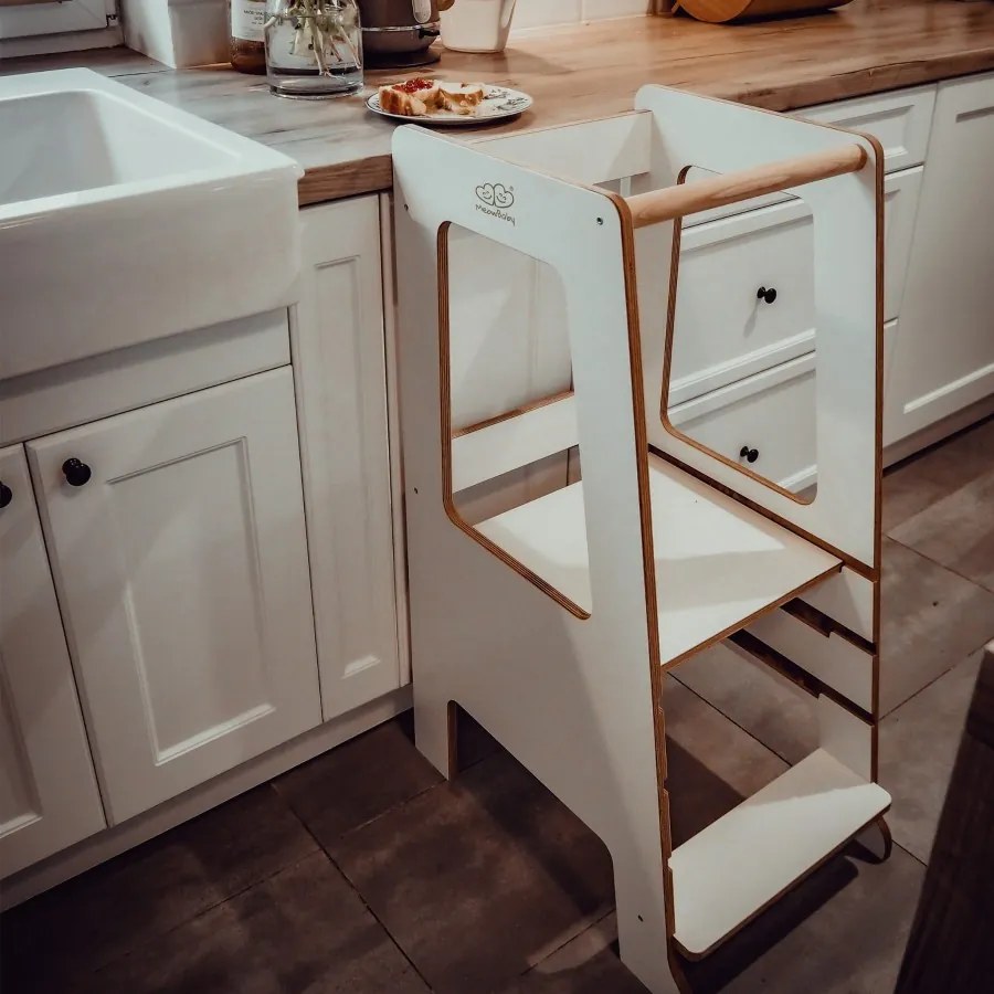 Kitchen helper scandi pomocnik kuchenny dla dziecka, biały - meowbaby®