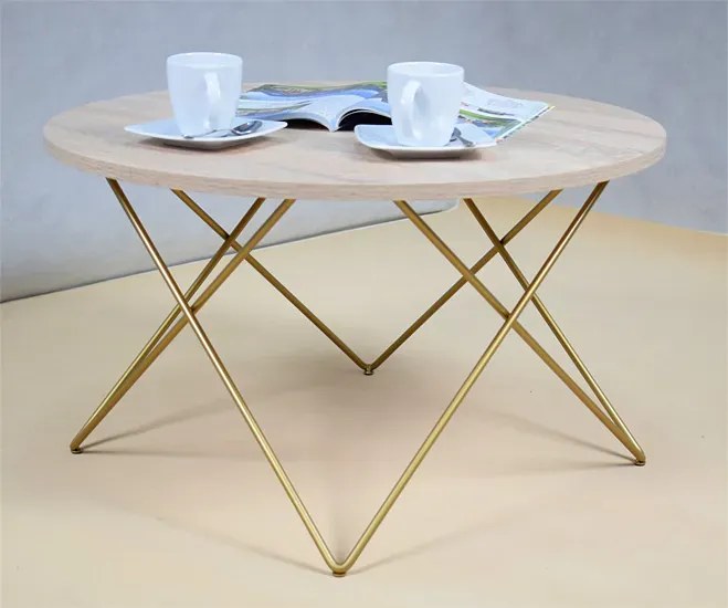 Stolik kawowy glamour dąb sonoma S6-H11