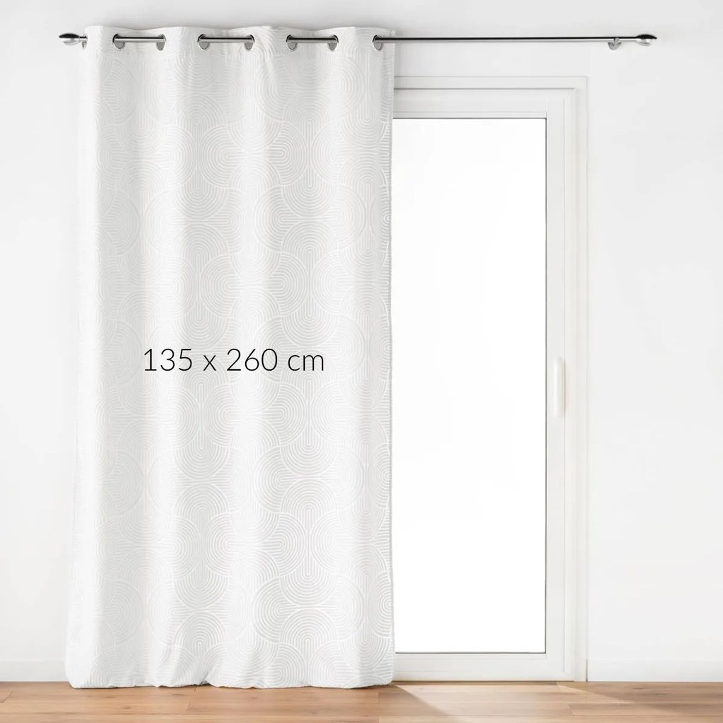 Zasłona z oczkami z tłoczonym wzorem z weluru, EVA, 135 x 260 cm