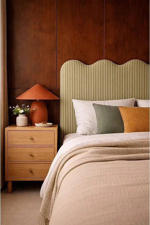 Tapicerowany zagłówek o falistym kształcie 160x73,5 cm