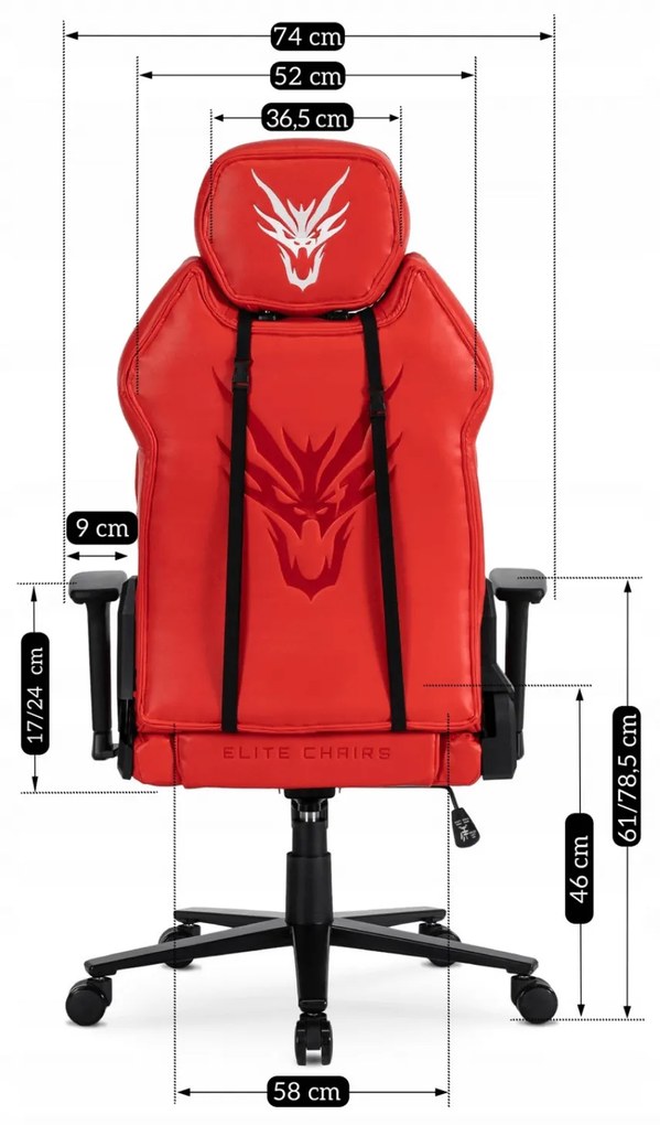 Fotel Gamingowy Obrotowy NEXON Czerwony Nowoczesny