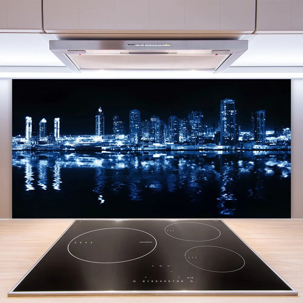 Panel Szklany do Kuchni Panorama Nowoczesnej Metropolii