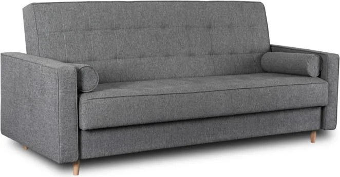 Sofa z Funkcją Spania MALTA Wersalka Rozkładana Dwuosobowa Szara Nowoczesna do Salonu