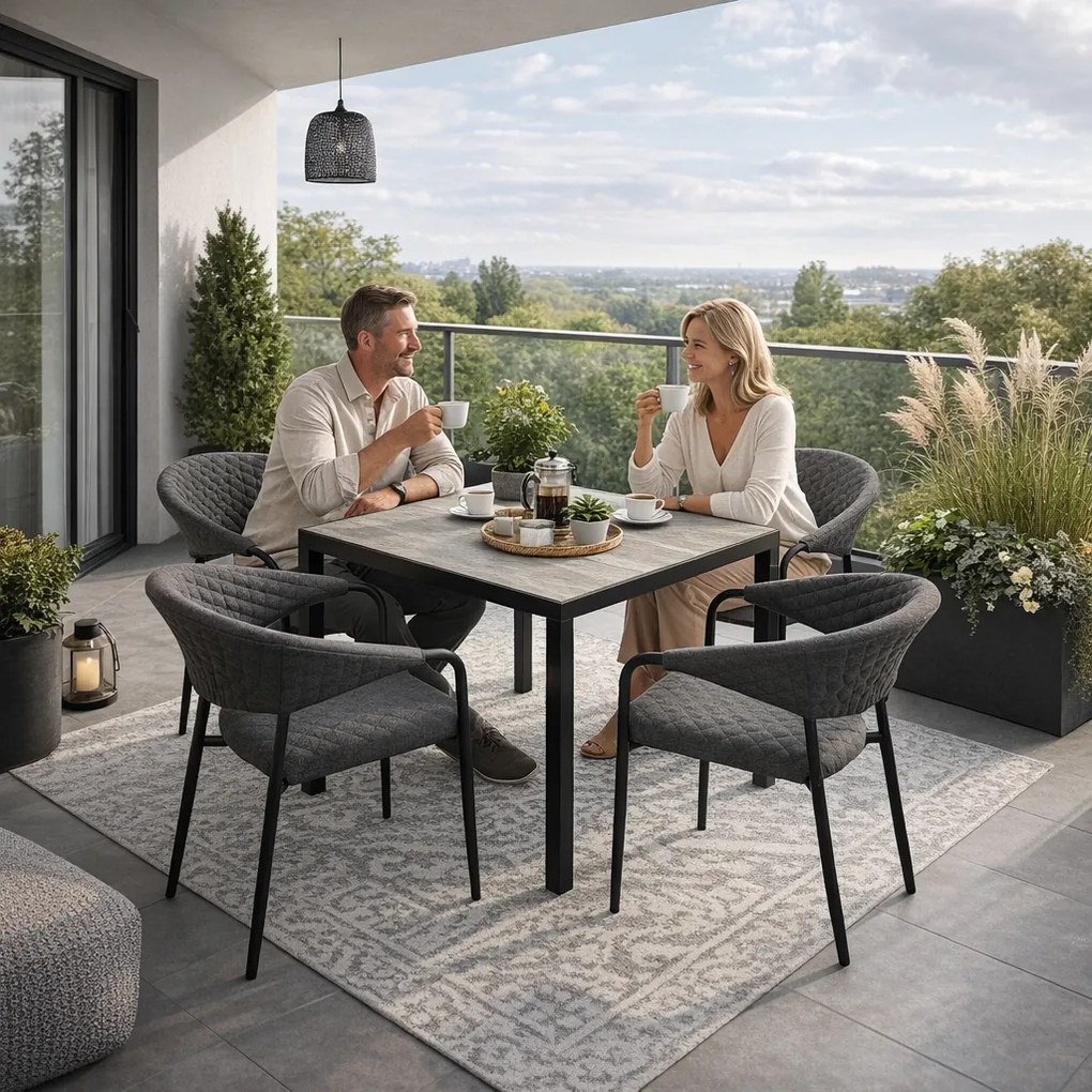 Doppler BERGAMO MELIA LIKA-TEX® ogrodowy zestaw wypoczynkowy 4+1 antracyt