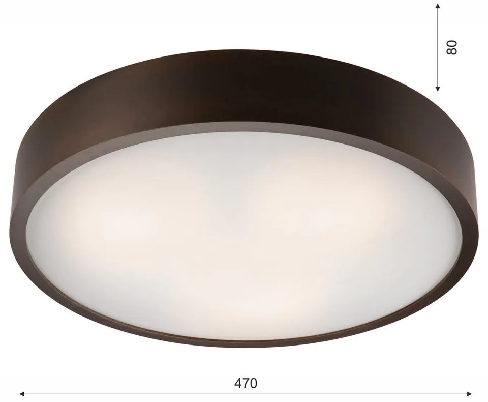 Ciemnobrązowa lampa sufitowa z szklanym kloszem ø 47 cm Eveline – LAMKUR