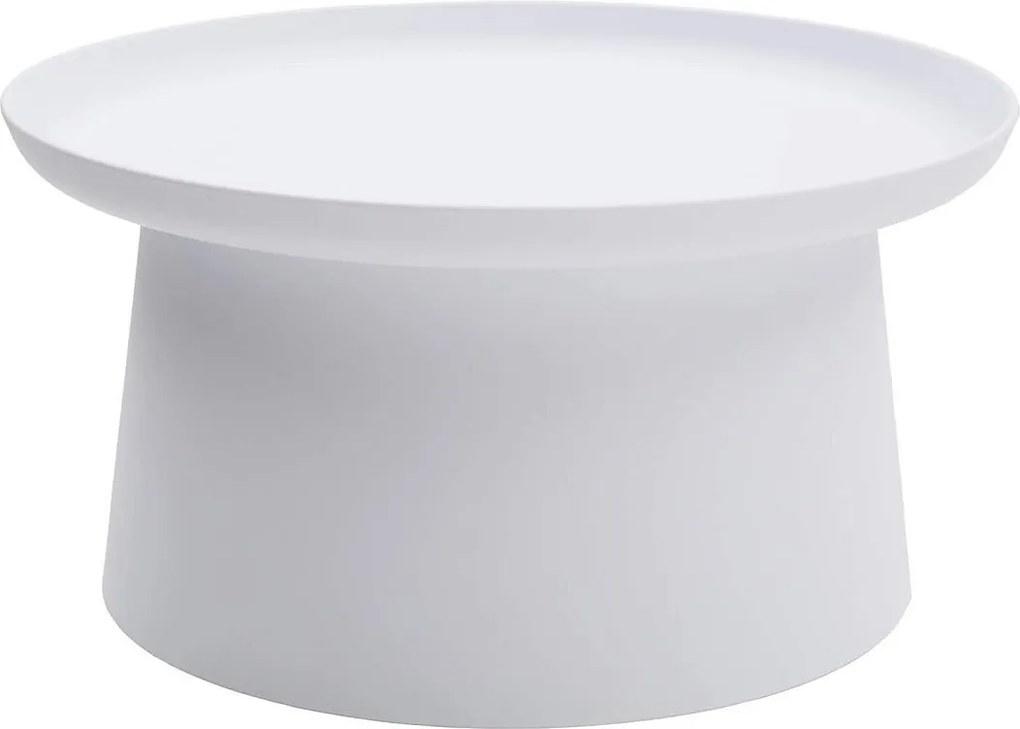 Okrągły stolik kawowy z polipropylenu, biały, 70x70x36 cm - IBIZA