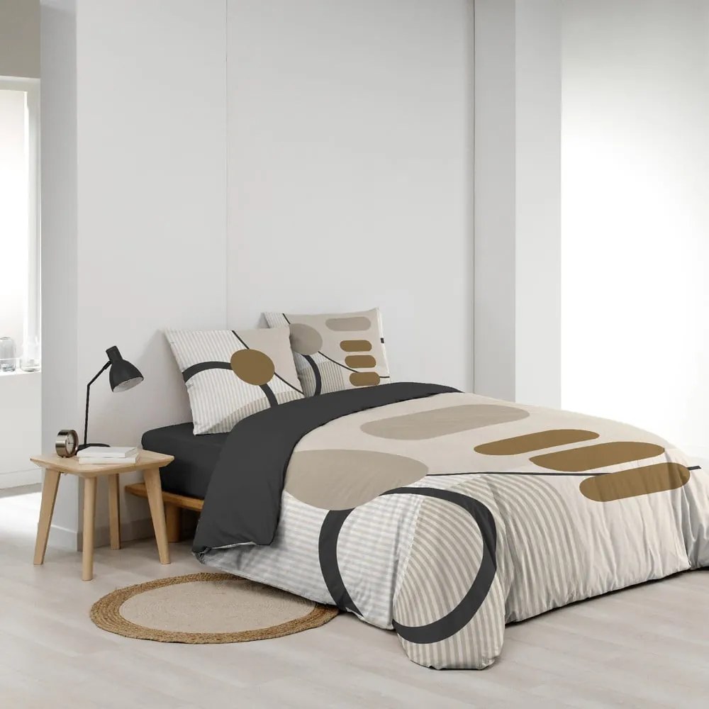 Beżowa bawełniana pościel dwuosobowa 240x220 cm Santana – douceur d'intérieur