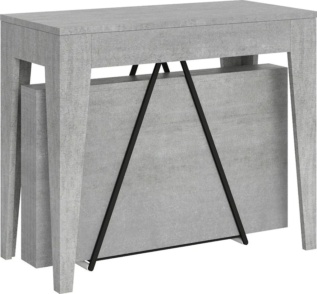 Konsola rozkładana 90x42/302 cm Zima cementu