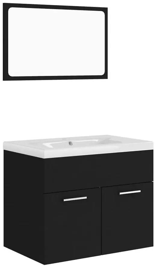 Komplet czarnych mebli do łazienki z umywalką 60 cm - Tito 4X