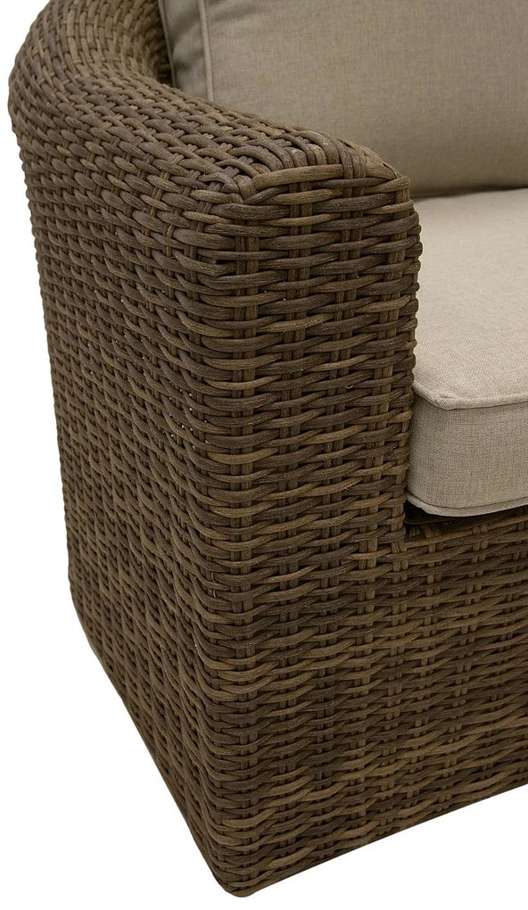 Rattanowy zestaw narożny modułowy BORNEO LUXURY dla 7 osób (brązowy)