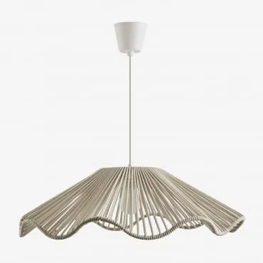 Lampa Sufitowa Wisząca Do Użytku Zewnętrznego Z Żelaza I Plecionego Sznurka Kirinda Kremowa Tapioca - Sklum