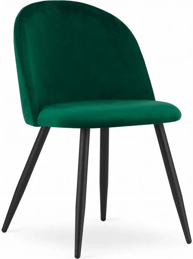 Zielone welurowe krzesło w stylu nowoczesnym G2-K01