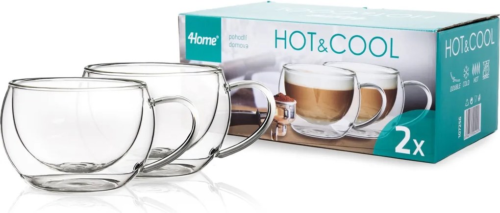 4Home Szklanka termiczna do cappuccino Hot&Cool 270 ml, 2 szt.