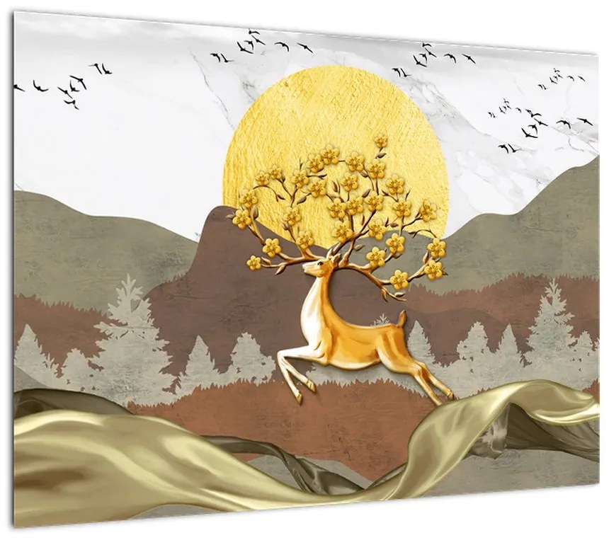 Obraz na szkle jelenia (70x50 cm)