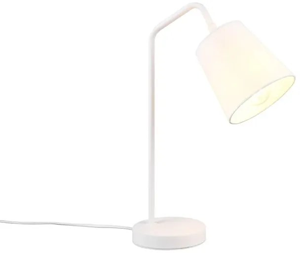 Biała lampa stołowa z tekstylnym kloszem (wys. 45 cm) Buddy – Trio