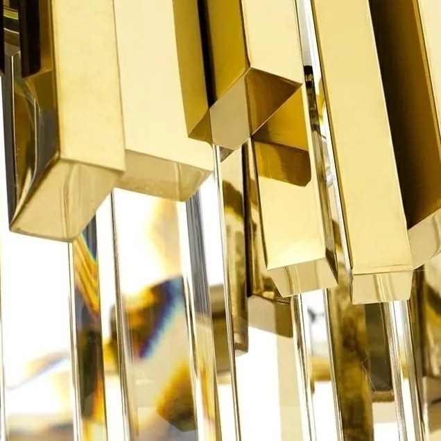 Złoty żyrandol w stylu glamour z kryształkami Imperial 60