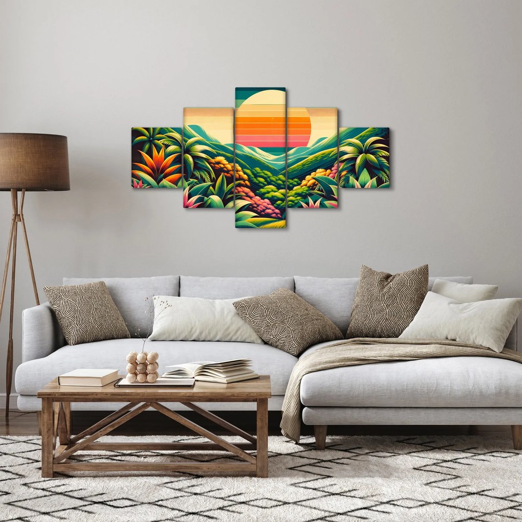 Obraz - Kolorowy zachód słońca (125x70 cm)