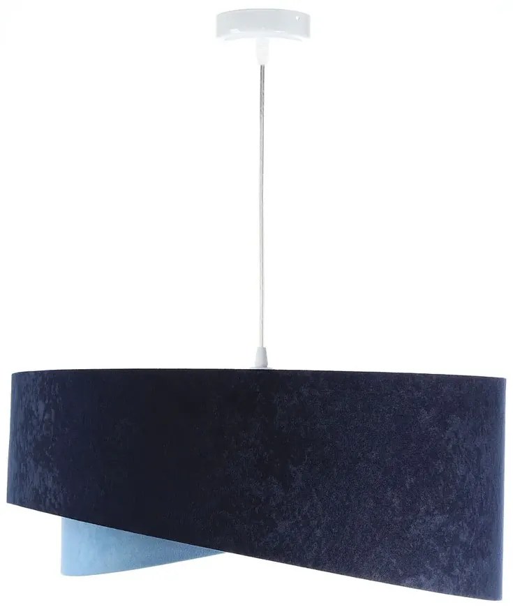 Granatowo biała lampa wisząca welurowa EX994 R4-Z11