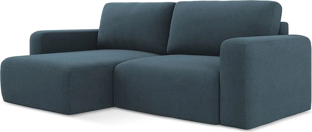 Narożnik lewostronny z funkcją spania - z tkaniny strukturalnej - jeans - KONA