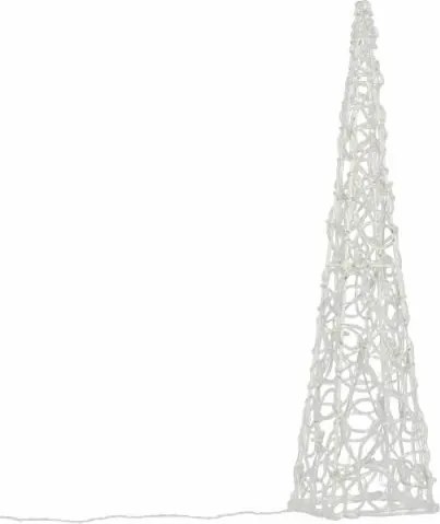 Świąteczna akrylowa piramida 60 cm - ciepła biel, na baterie