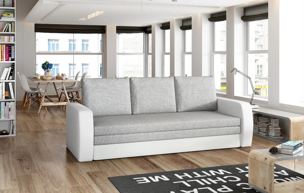Sofa rozkładana z funkcją spania INVERSA szara/biała ELTAP
